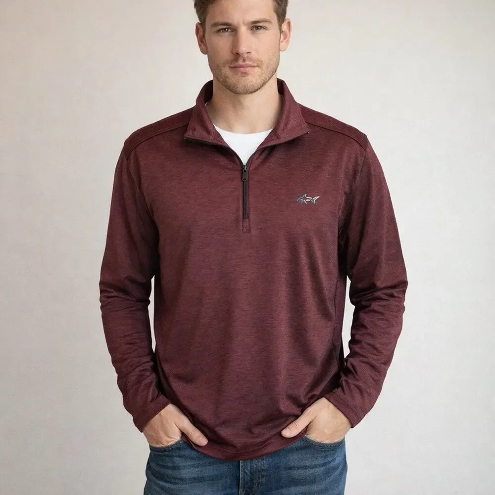 Greg Norman Men’s Quarter Zip Pullover | Burgundy | Size M | Excellent